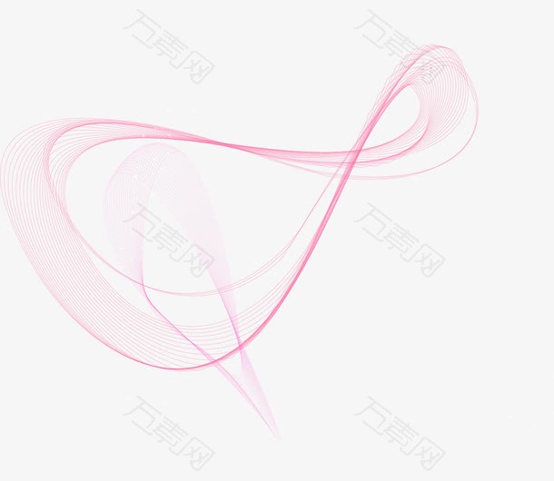回型粉色线条渐变波浪线