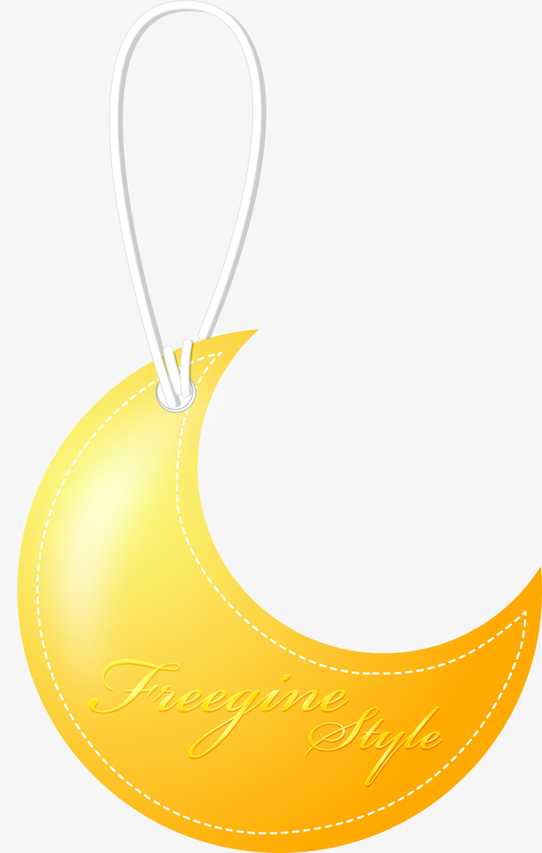 卡通月亮形状的吊牌图