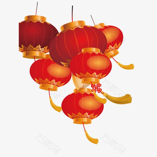 春节元宵红色的灯笼