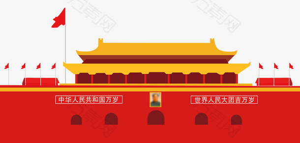欢度国庆北京天安门展架