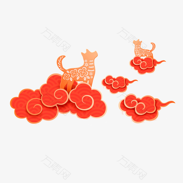 红色祥云天狗