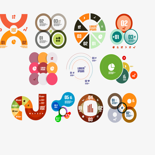 彩色的ptt图表统计图