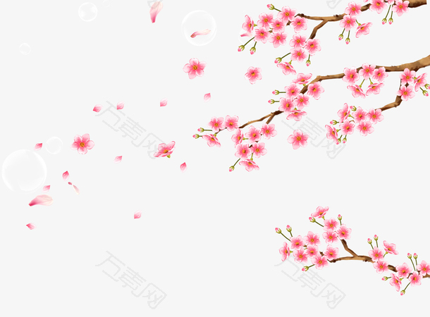 免抠装饰桃花素材
