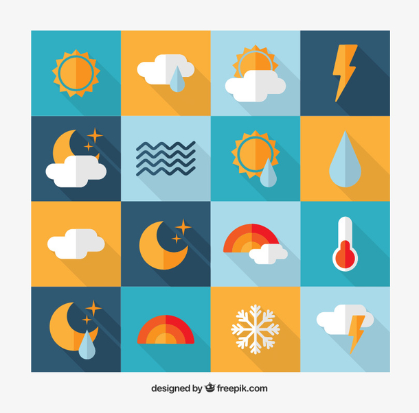 雷加雨扁平花素材