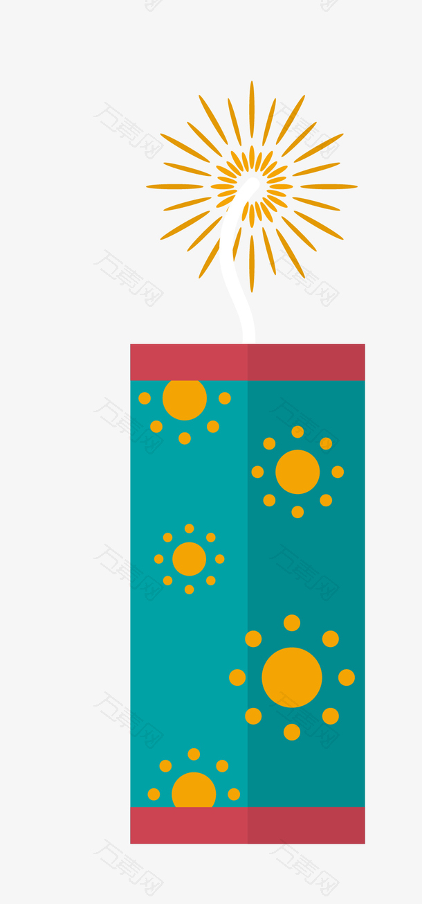 发光矢量扁平彩色烟花