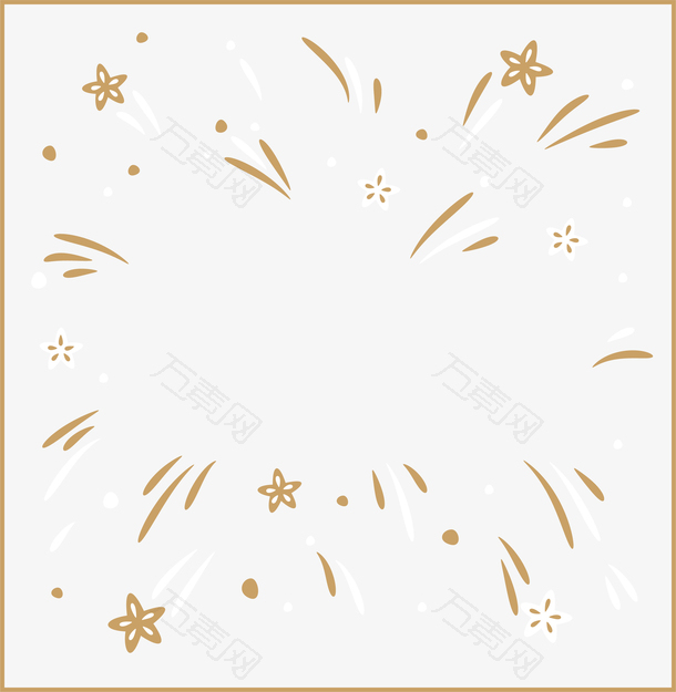手绘烟花线条花纹