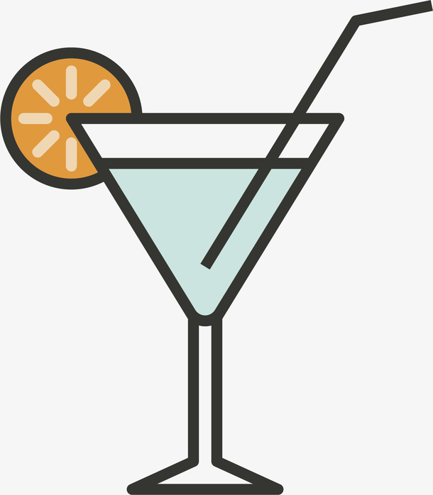 矢量图柠檬鸡尾酒