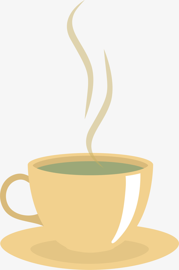 冒着热气的白色咖啡杯