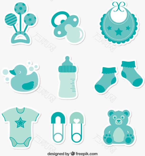 婴儿用品标贴矢量素材下载