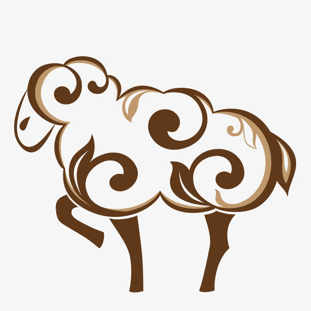 手绘矢量绵羊图标