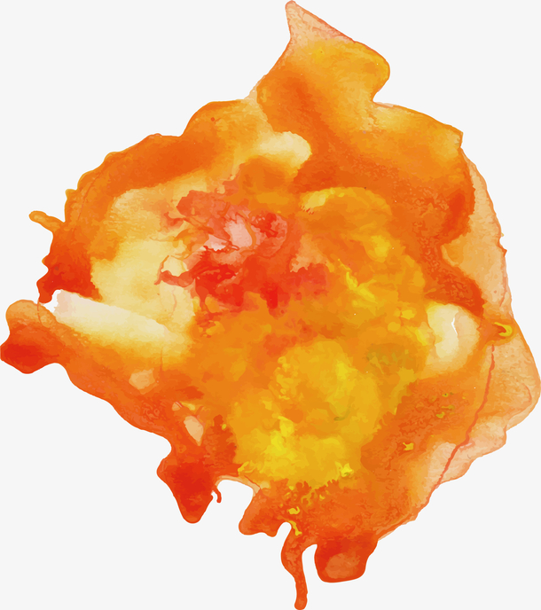 橘红色水彩晕染效果