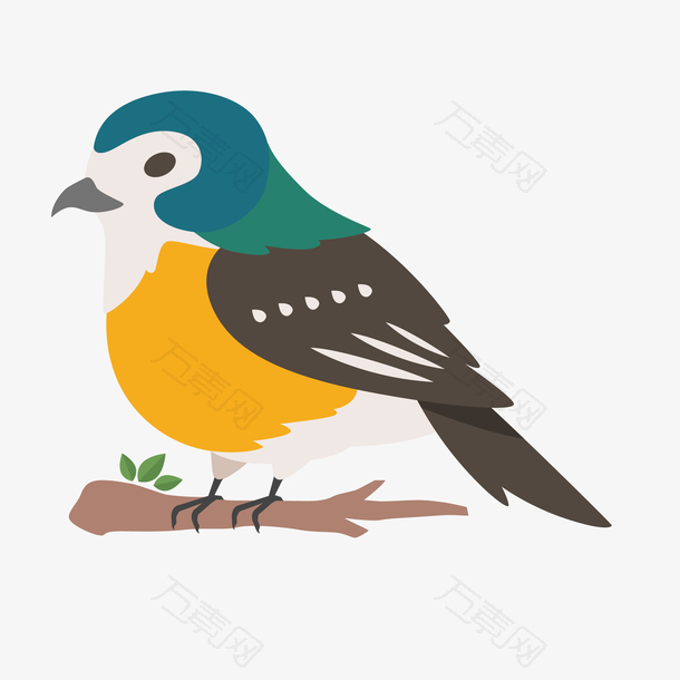 彩色装饰可爱小麻雀