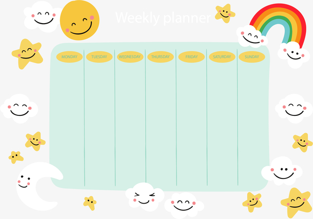 云朵彩虹一周计划