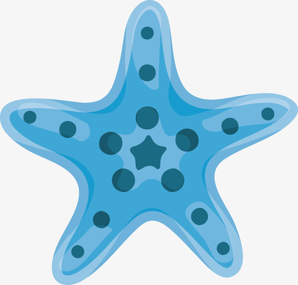 清新夏日海滩蓝色海星素材