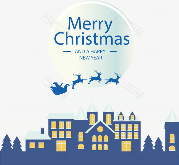 圣诞夜驯鹿送礼物