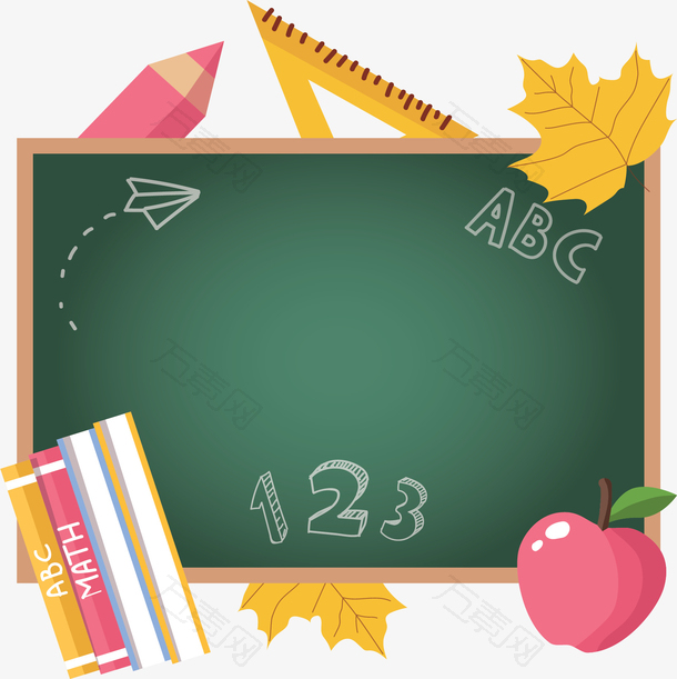 开学季卡通的黑板