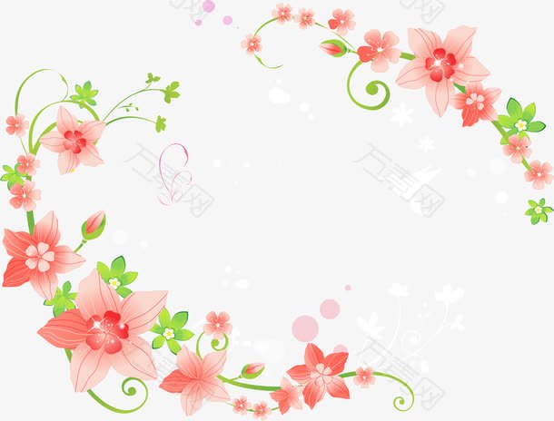 红色鲜花边框