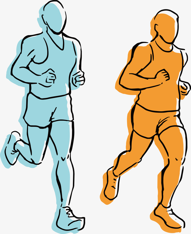 跑步漫画 简单图片