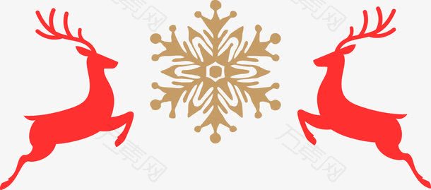 圣诞麋鹿雪花素材