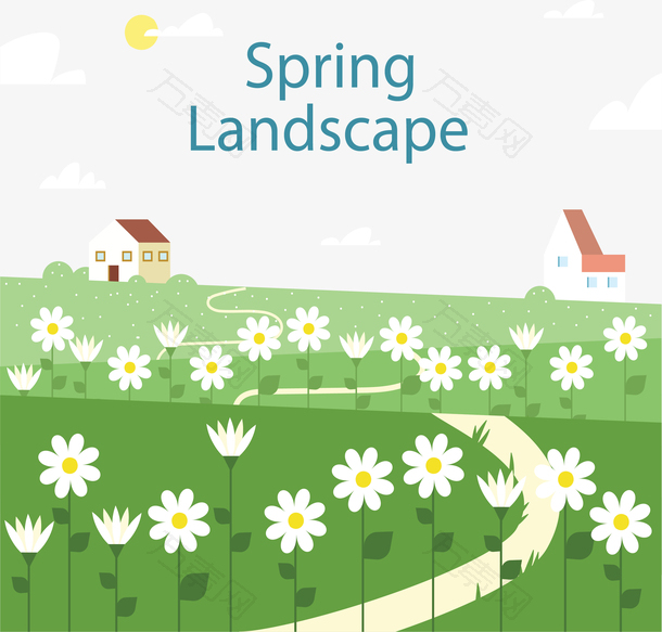 白色鲜花春天美景