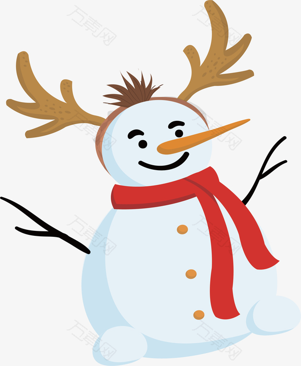 可爱鹿角雪人