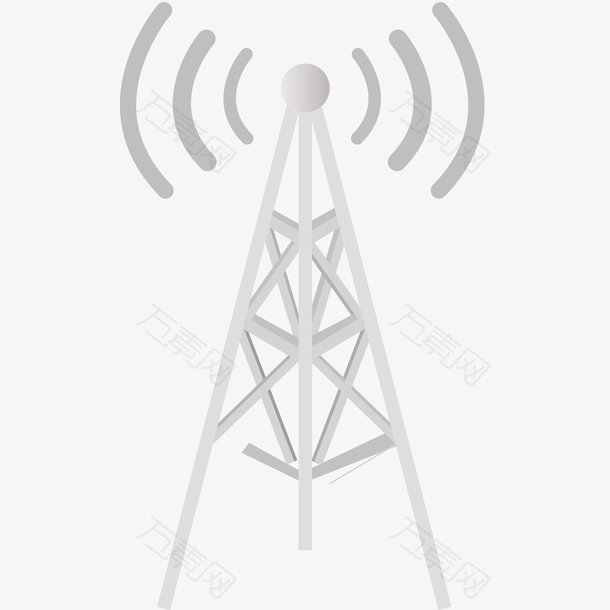 信号塔手绘矢量插画