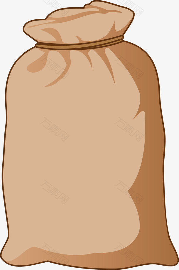 卡通秋收袋子秋分插画