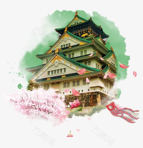 日本大阪城旅游装饰