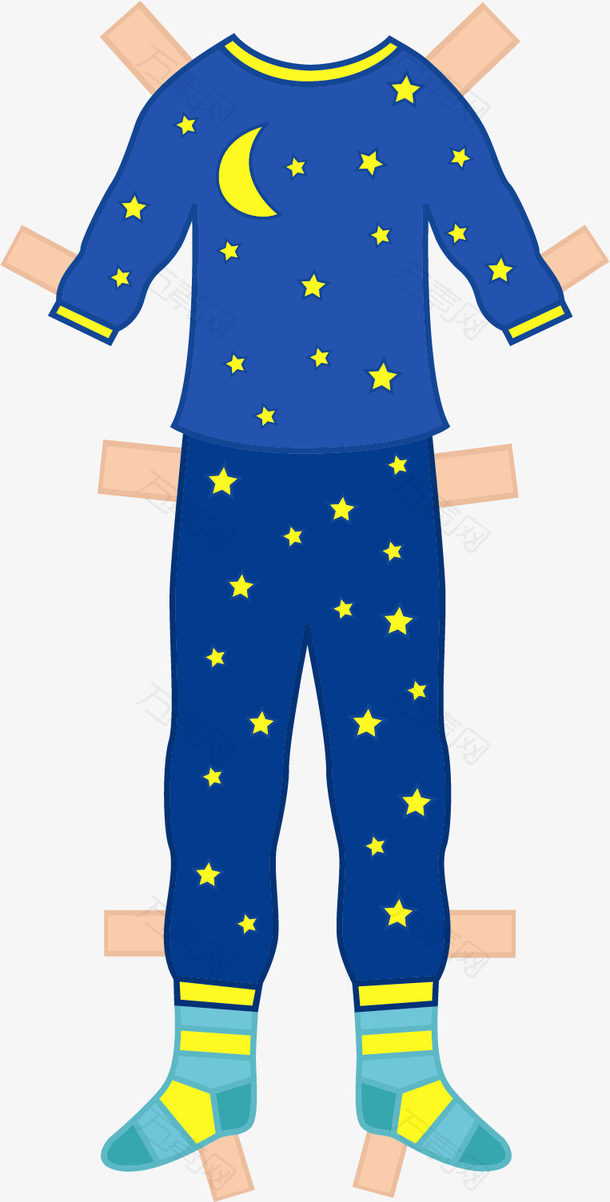 矢量图儿童男睡衣