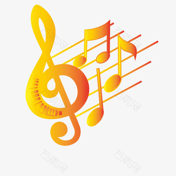 橙色音乐声波线矢量素材