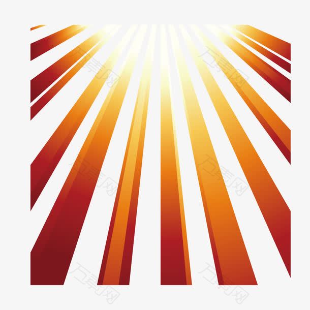 矢量金光阳光照射线条