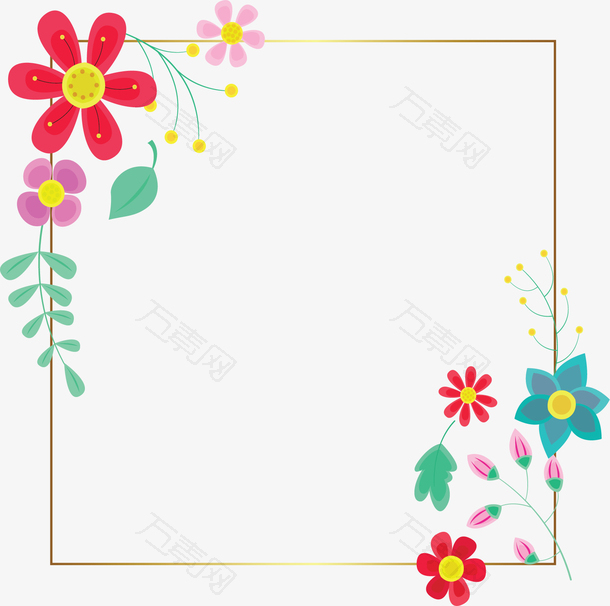 彩色碎花装饰边框