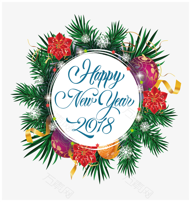 2023兔年精美雪花花丛新年海报