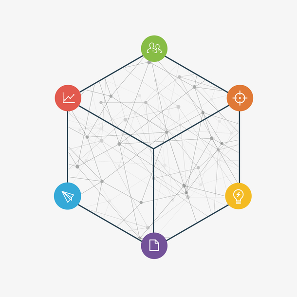 矢量交叉线条和圆点