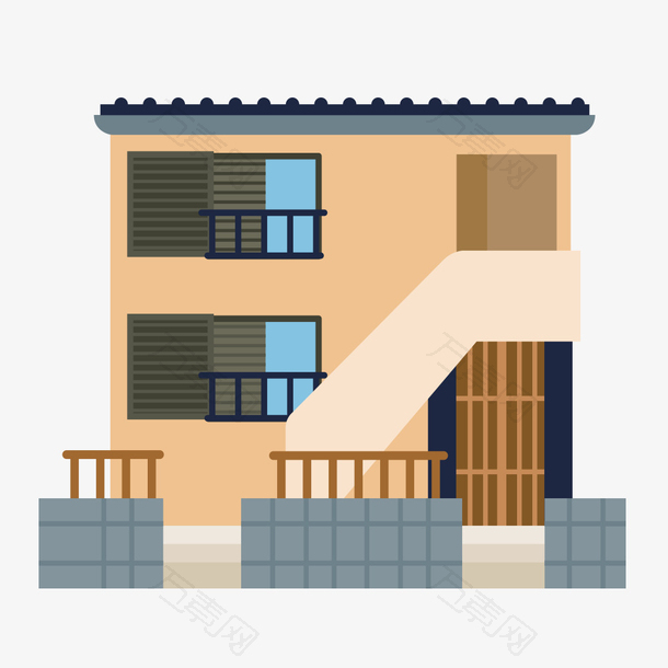 现代建筑别墅矢量素材