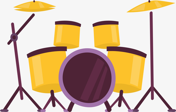 卡通黄色音乐节架子鼓