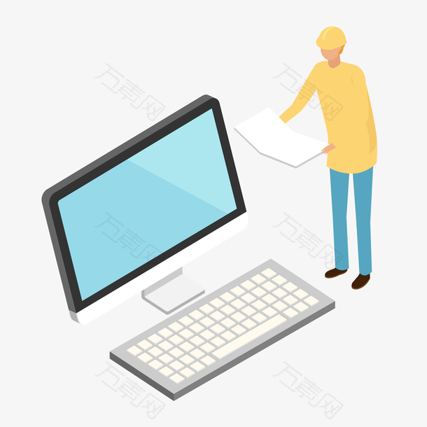 男士维修电脑装饰素材