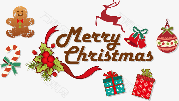 矢量卡通圣诞节装饰图案