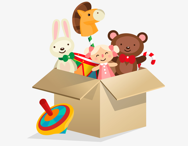 手绘玩具箱免抠下载