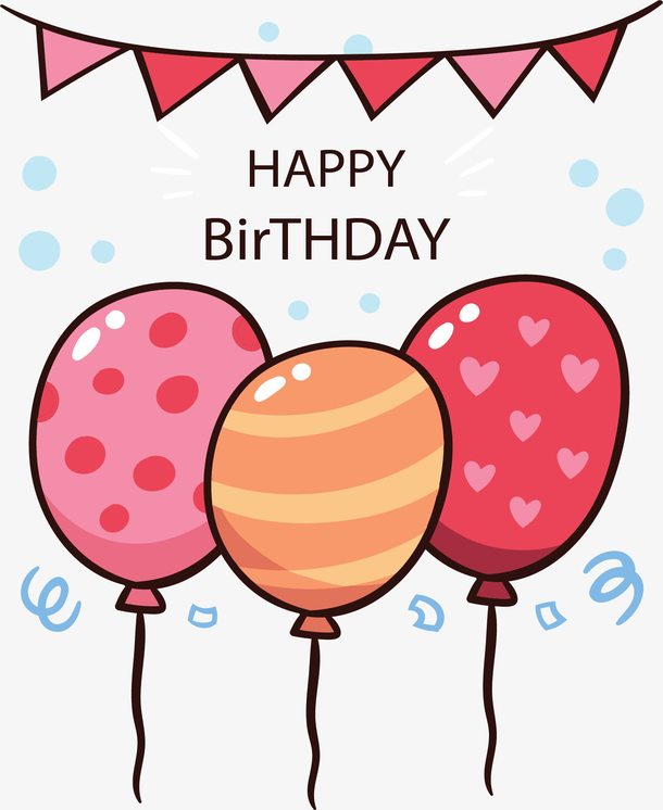 粉红生日快乐气球