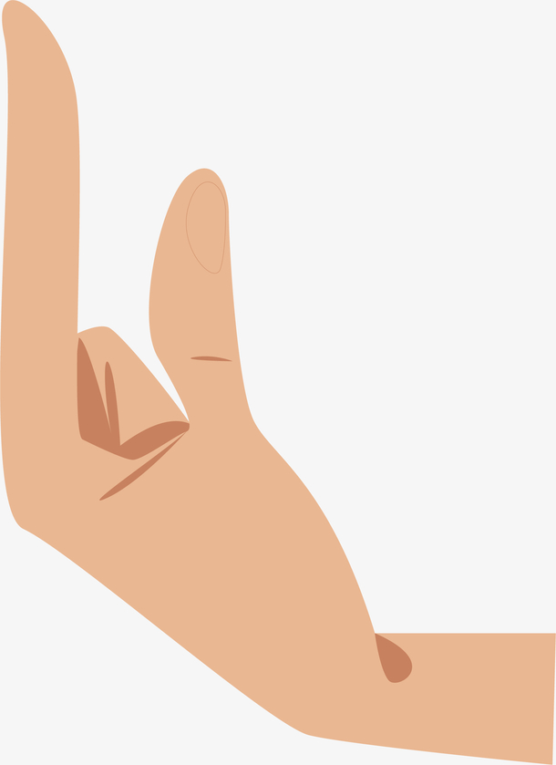 矢量卡通两指比划动作