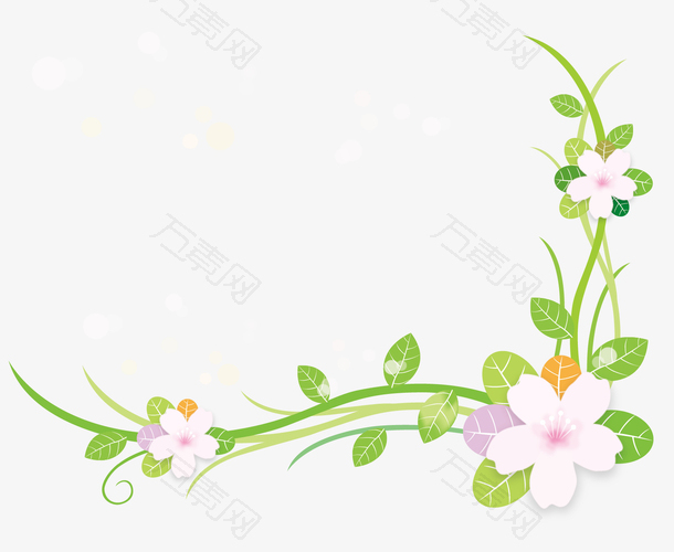 绿叶矢量装饰花边素材