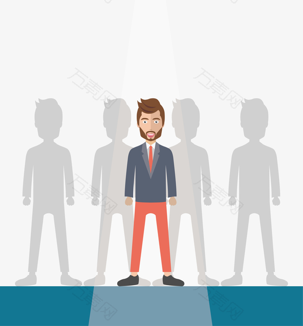 聚光灯下的商务小人
