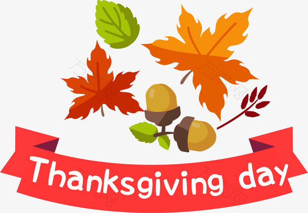 矢量感恩节枫叶标签