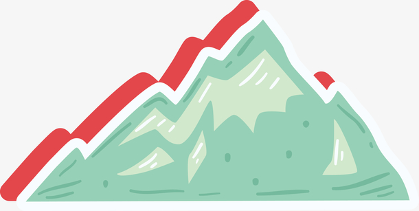 绿色卡通山峰图标