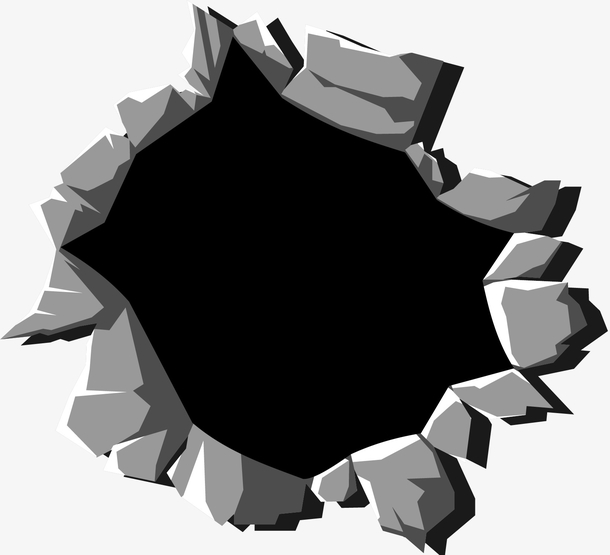 白灰色矢量卡通裂口