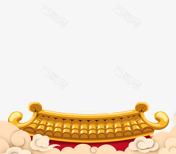 2023兔年新年祥云与宫殿边框背景设计