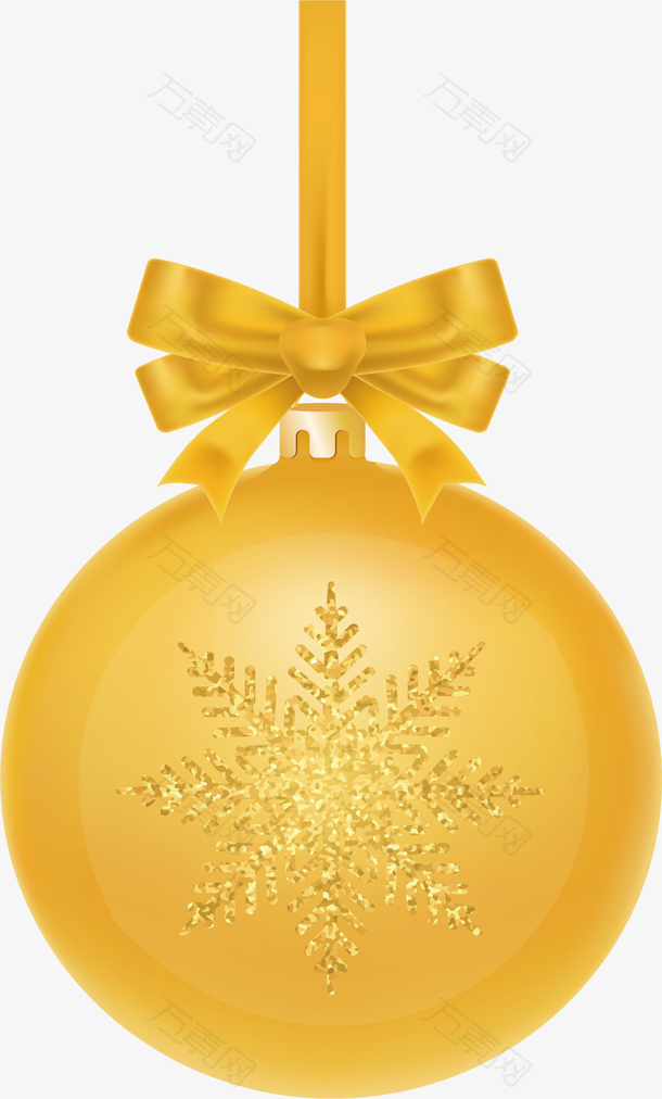 金色雪花圣诞节圣诞球
