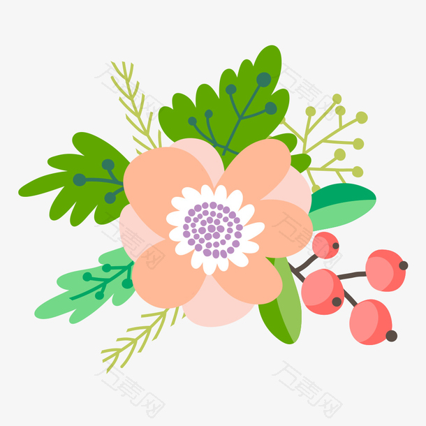 手绘唯美花卉设计素材