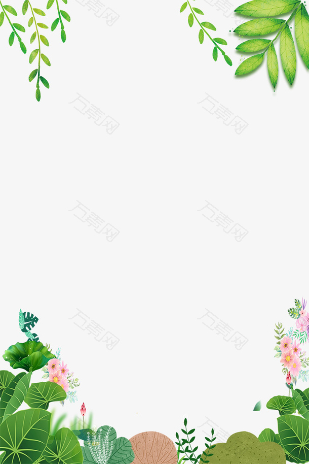 二十四节气之春分植物春意边框